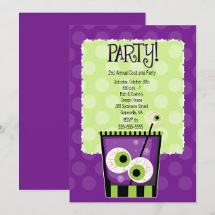 Creepy Eye Cocktail Adult Costume Party Invitation