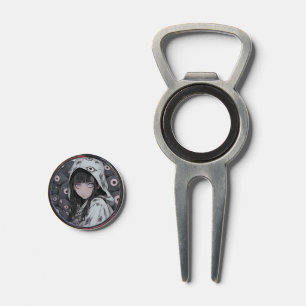 Creepy Eye Horror Anime Girl Divot Tool