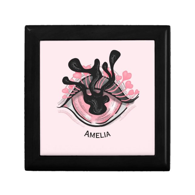 Creepy Eye Pink Cute Weird Goth Name Gift Box (Front)