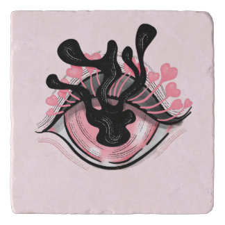 Creepy Eye Pink Cute Weird Goth Name Trivet