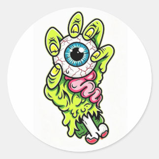 Creepy Eyeball Monster Hand Vinyl Sticker - Hallow