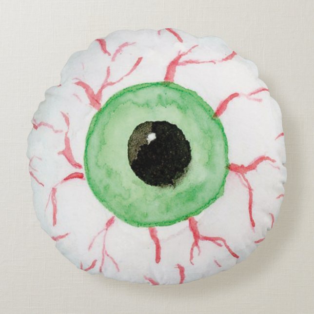 Creepy Eyeball Round Pillow (Front)