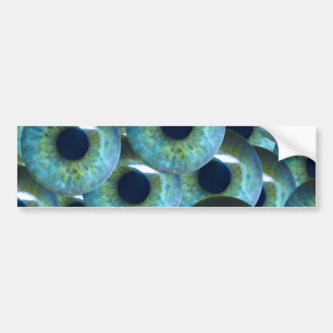 creepy eyeballs bumper sticker