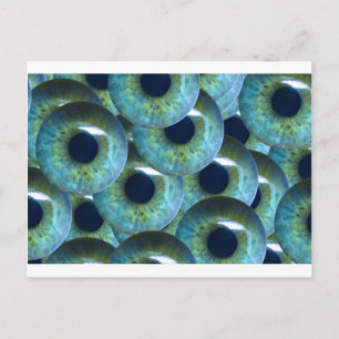 creepy eyeballs postcard