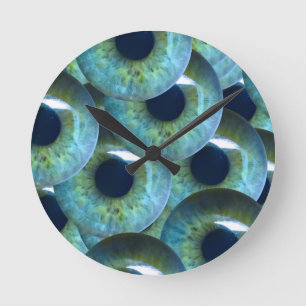 creepy eyeballs round clock