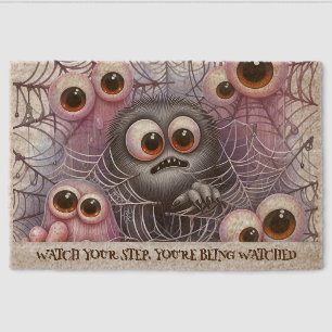 Creepy Eyes Happy Halloween Fiber Doormat