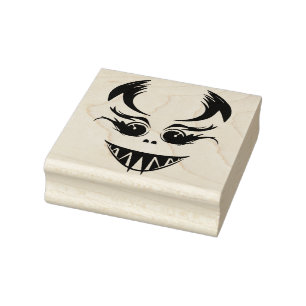 Creepy Face Rubber Stamp