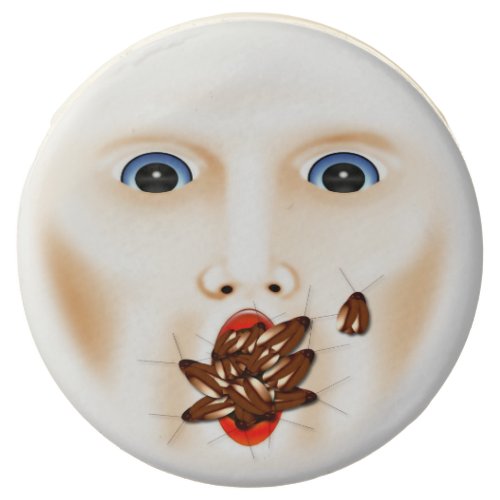 Creepy Face With Roaches Mouth Gross Halloween Chocolate Covered Oreo