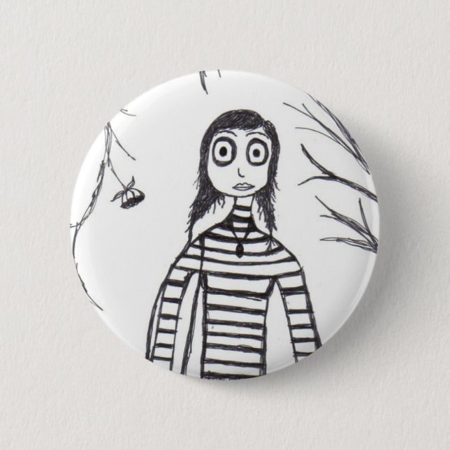 creepy fall pinback button (Front)