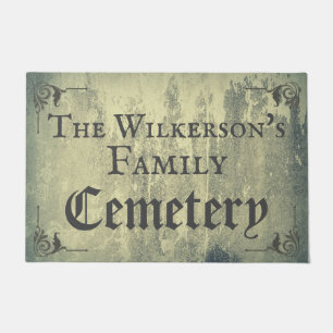 Creepy Family Cemetery on Concrete Doormat