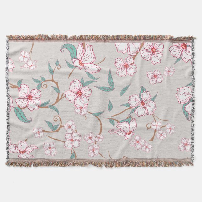 Creepy Flowers Pattern 6 Throw Blanket (Front)