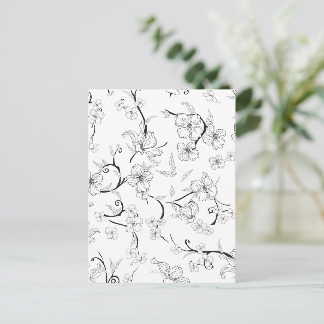 Creepy Flowers Pattern 7 Postcard (Standing Front)