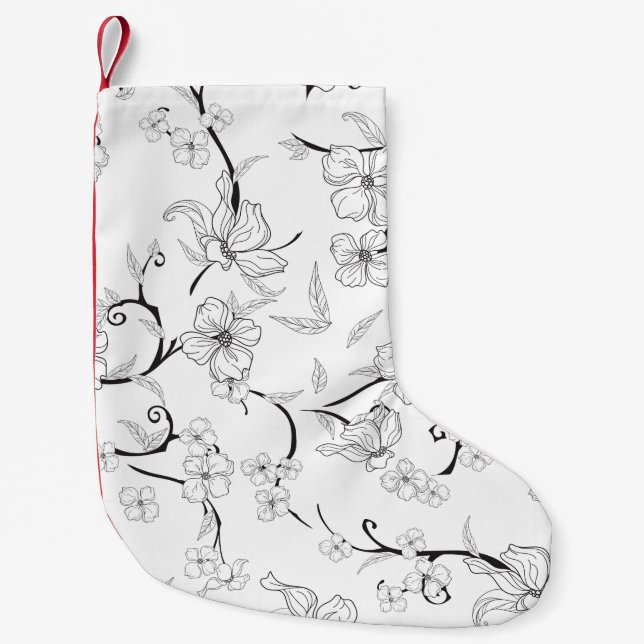 Creepy Flowers Pattern 7 Small Christmas Stocking (Front)