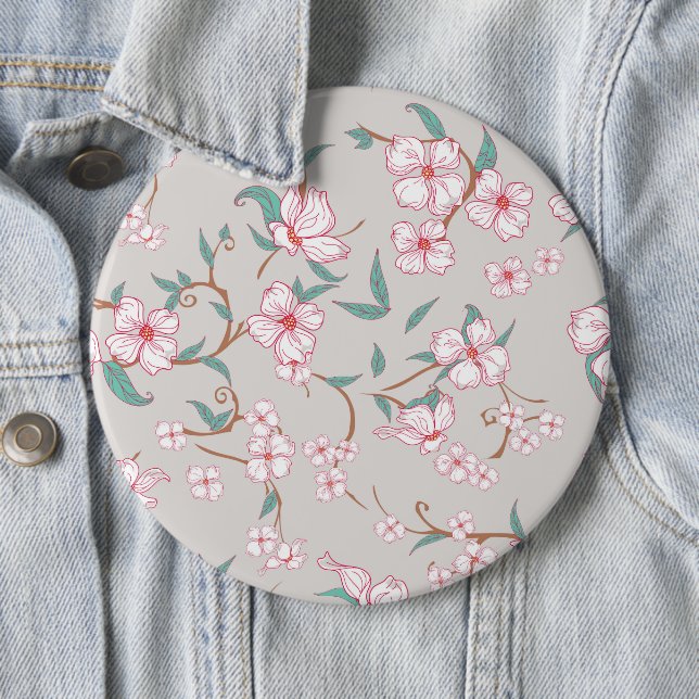 Creepy Flowers Pattern Button (In Situ)