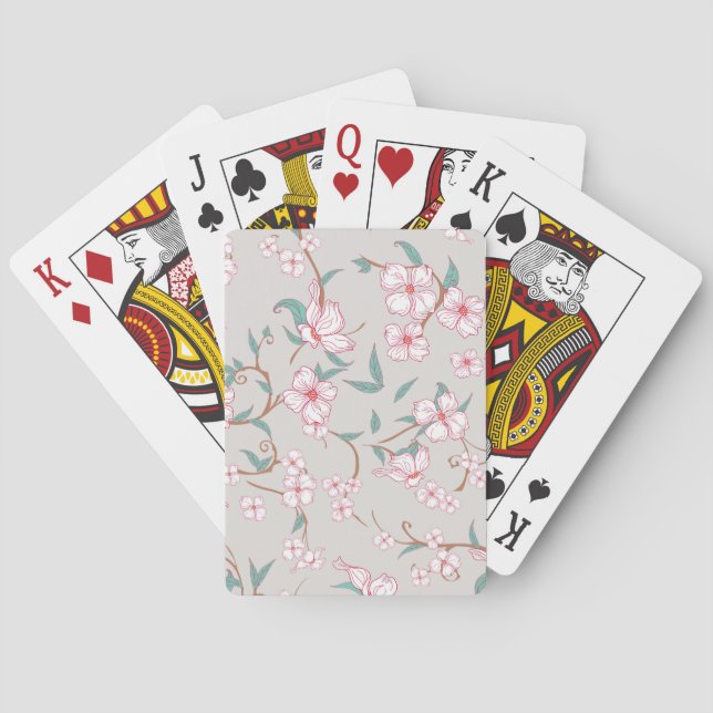 Creepy Flowers Pattern Poker Cards (Back)