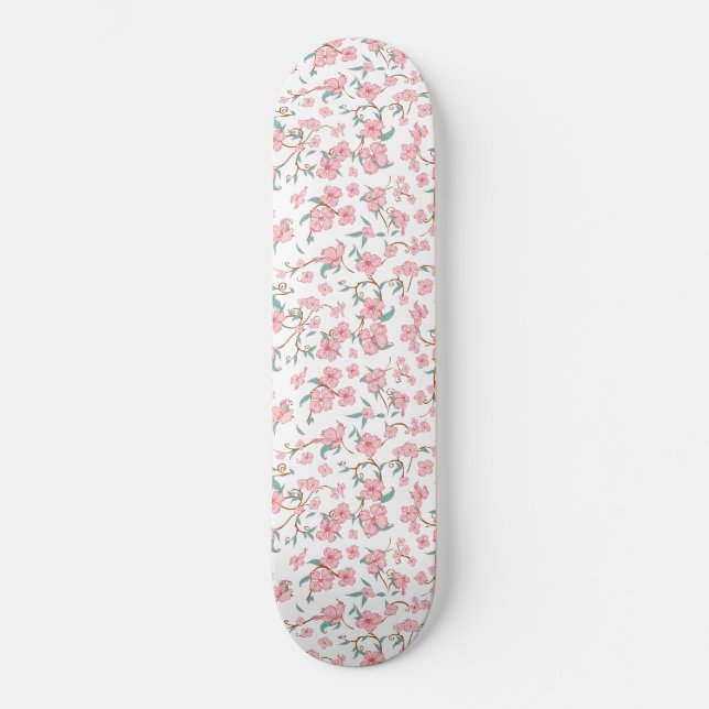 Creepy Flowers Pattern Skateboard (Front)