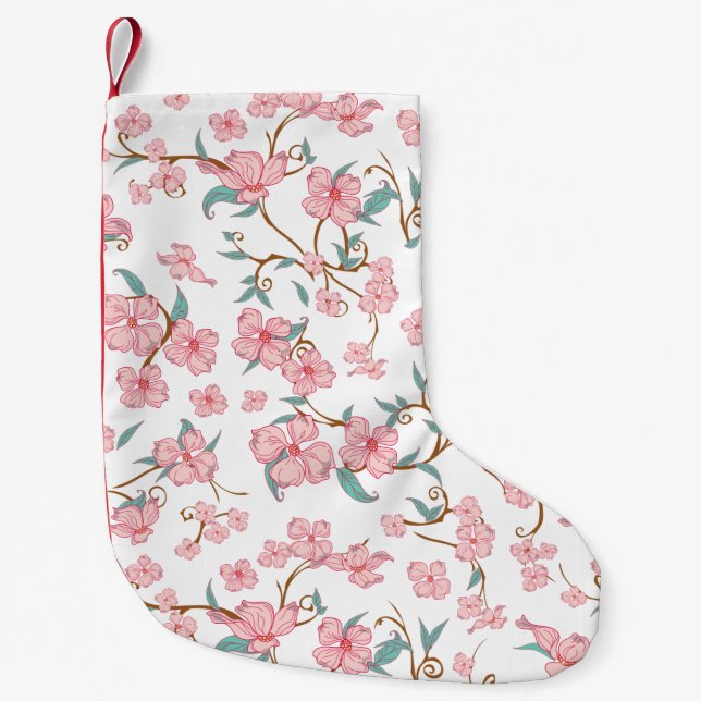 Creepy Flowers Pattern Small Christmas Stocking (Front)