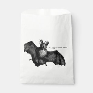 Creepy Flying Vintage Bat Halloween Party Favor Bag