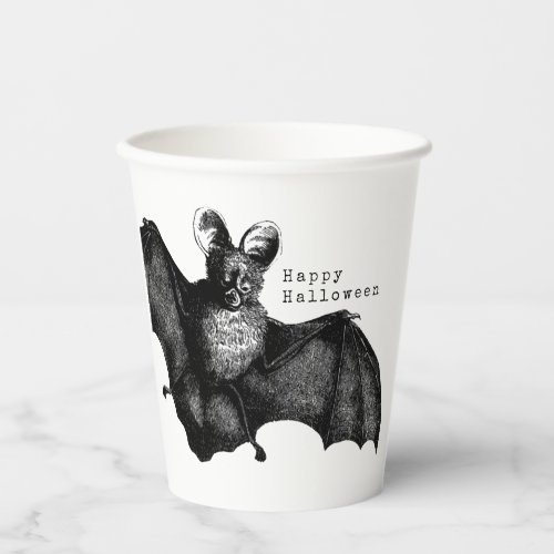 Creepy Flying Vintage Bat Halloween Party Paper Cups