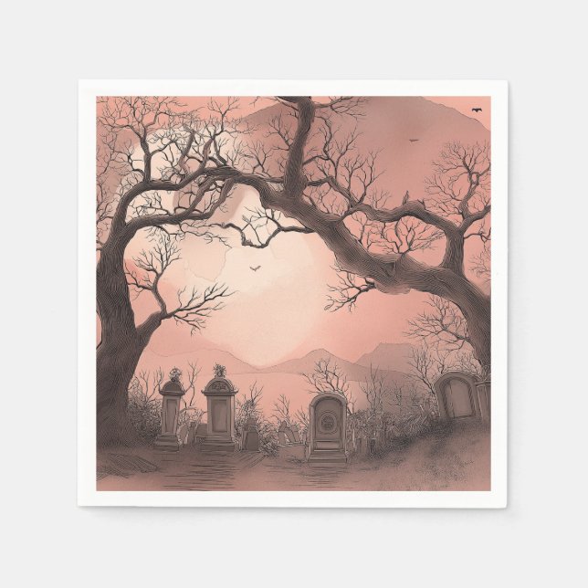 Creepy Forest Halloween Napkins (Front)