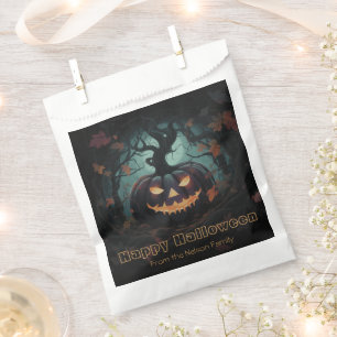 Creepy Forest Jack-O' Lantern Happy Halloween Favor Bag