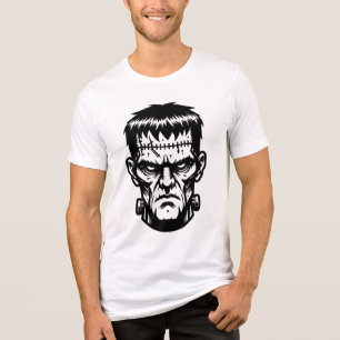 Creepy Frankenstein Illustration Tri-Blend Shirt