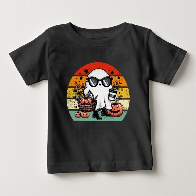 Creepy Funny Halloween Casual Ghost   Baby T-Shirt (Front)