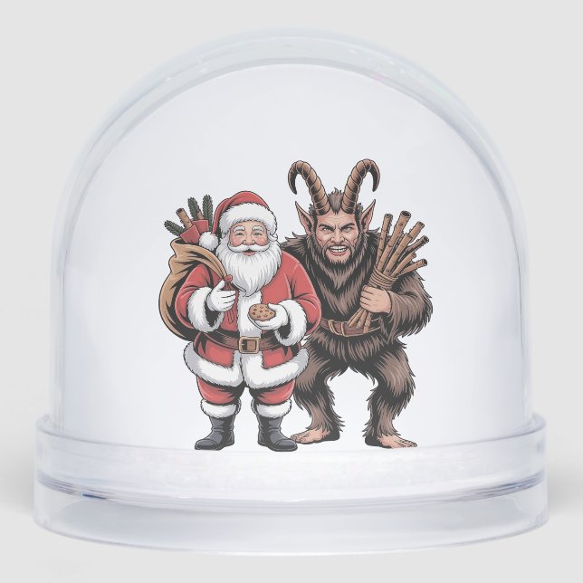 Creepy Funny Horror Santa Claus Krampus Christmas  Snow Globe (Front)