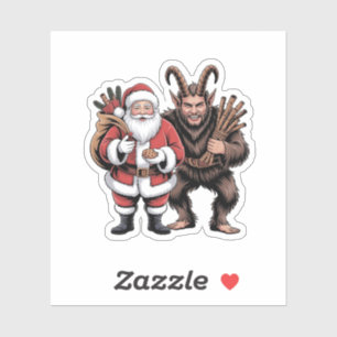 Creepy Funny Horror Santa Claus Krampus Christmas Sticker
