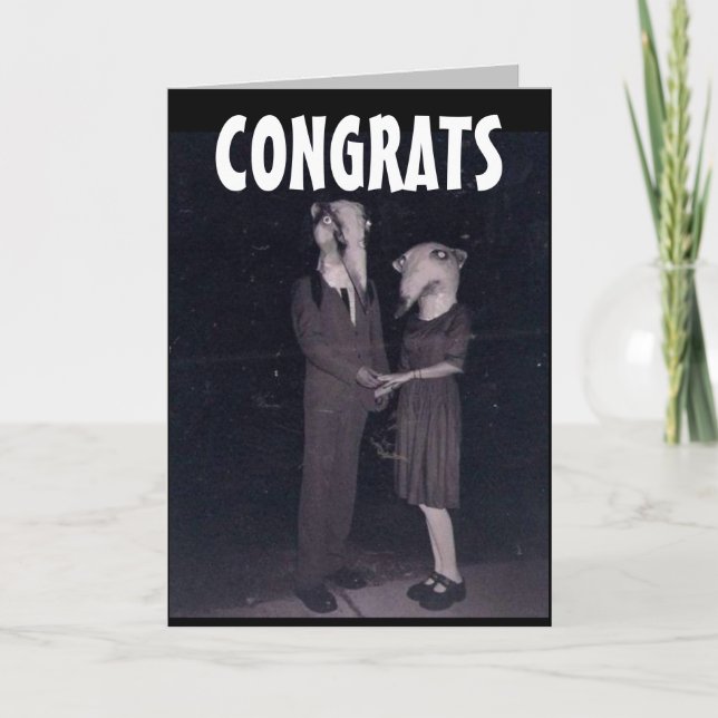 CREEPY FUNNY WEDDING CONGRATS GREETING CARD (Front)