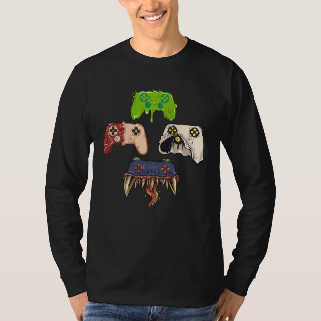 Creepy Gaming Controller Video Games Halloween Gam T-Shirt (Front)