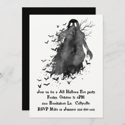 Creepy Ghost Halloween Party Invitation