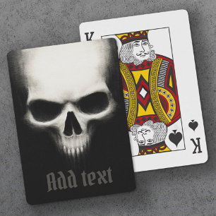 Creepy ghost skull black dark poker cards