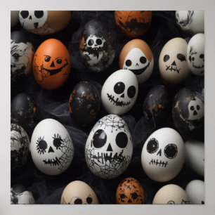 Creepy ghoulish Eggs Poster