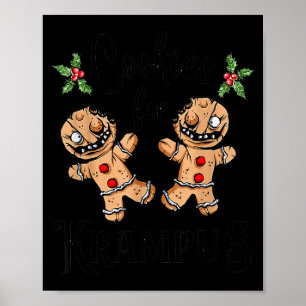 Creepy Gingerbread Cookies For Krampus Xmas Goth H Poster
