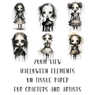 Creepy Girl Horror Characters for Arts and Crafts Tissue Paper
