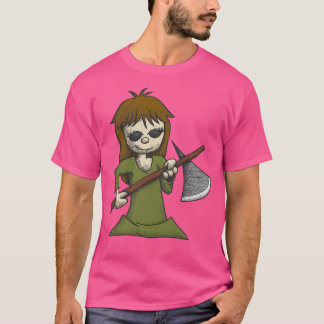 Creepy Girl with Axe T-Shirt