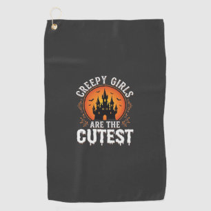 Creepy Girls Are The Cutest Gothic Halloween Desig Golf Towel