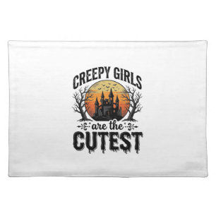 Creepy Girls Are The Cutest Halloween Vector Desig Cloth Placemat