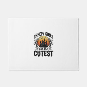 Creepy Girls Are The Cutest Halloween Vector Desig Doormat