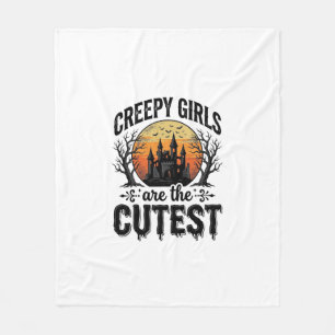 Creepy Girls Are The Cutest Halloween Vector Desig Fleece Blanket