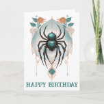 Creepy Goth Spider Gothic Birthday Wishes Card
