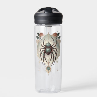 Creepy Goth Spider in Spiderweb Water Bottle
