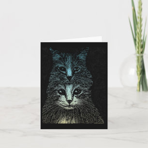 Creepy Goth Vintage Artistic Gothic Cat Card