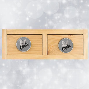 Creepy Gothic Bee Skull Wings Insect Ceramic Knob