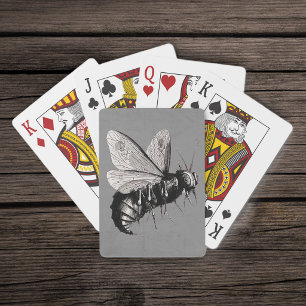 Creepy Gothic Bee Skull Wings Insect Poker Cards