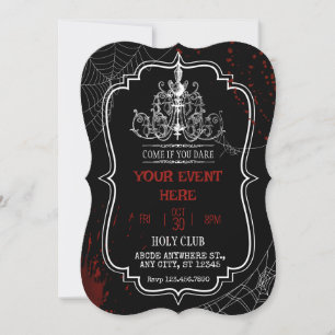 Creepy gothic birthday halloween invitation