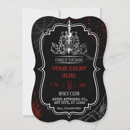 Creepy gothic birthday halloween  invitation