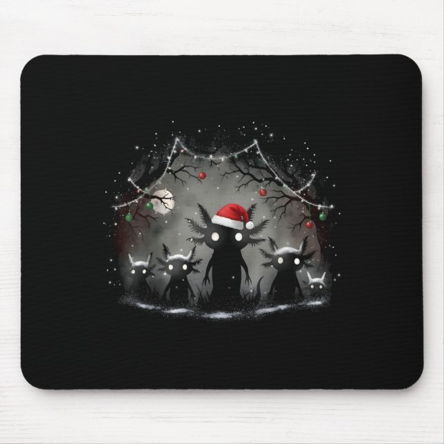 Creepy Gothic Christmas Axolotl Aesthetic Horror N Mouse Pad (Front)