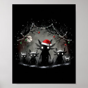 Creepy Gothic Christmas Axolotl Aesthetic Horror N Poster
